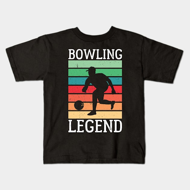 Bowling Legend Kids T-Shirt by CrissWild